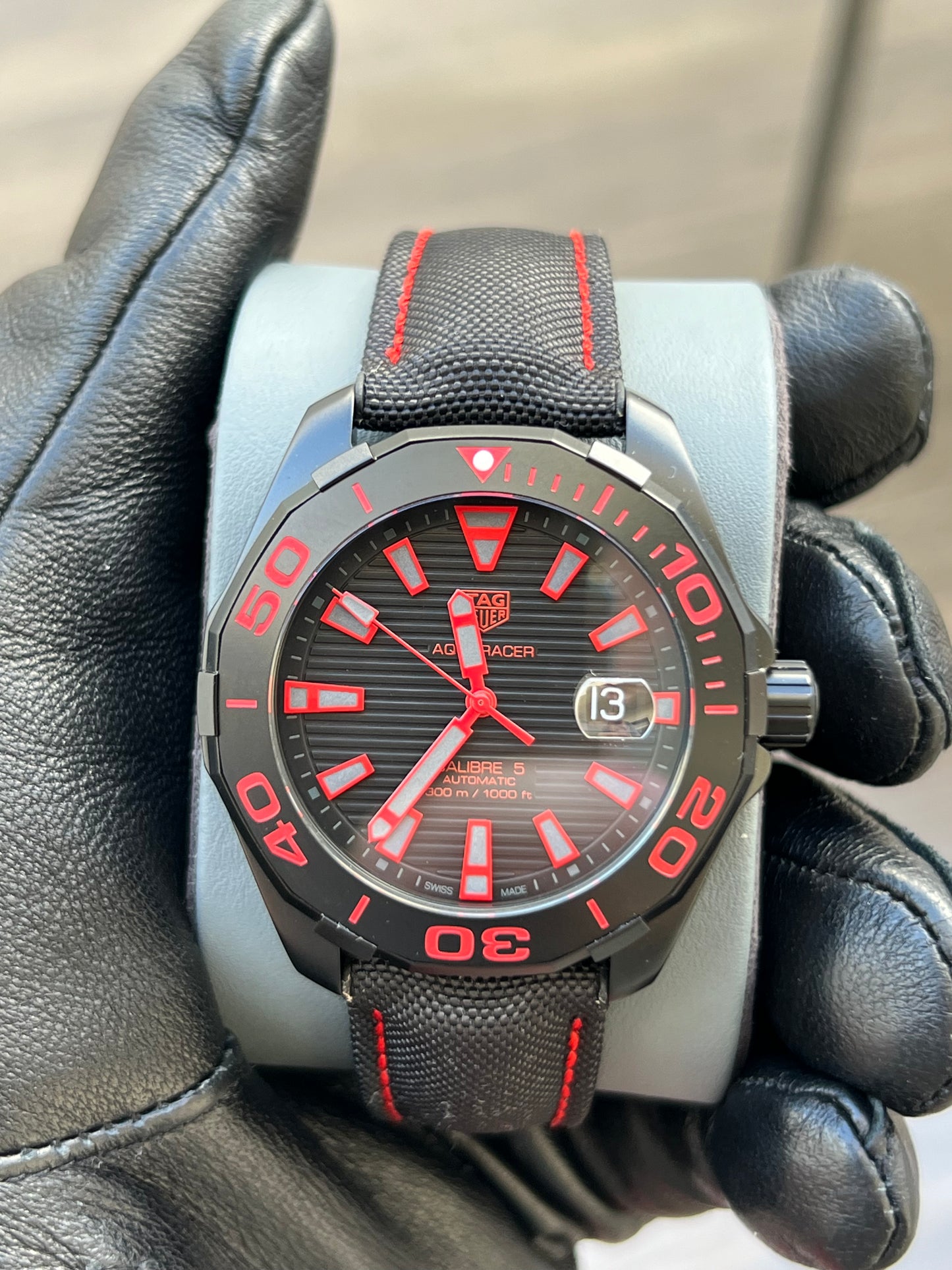 Reloj automático Aquaracer Calibre 5 con esfera negra para hombre WAY208A.FC6381