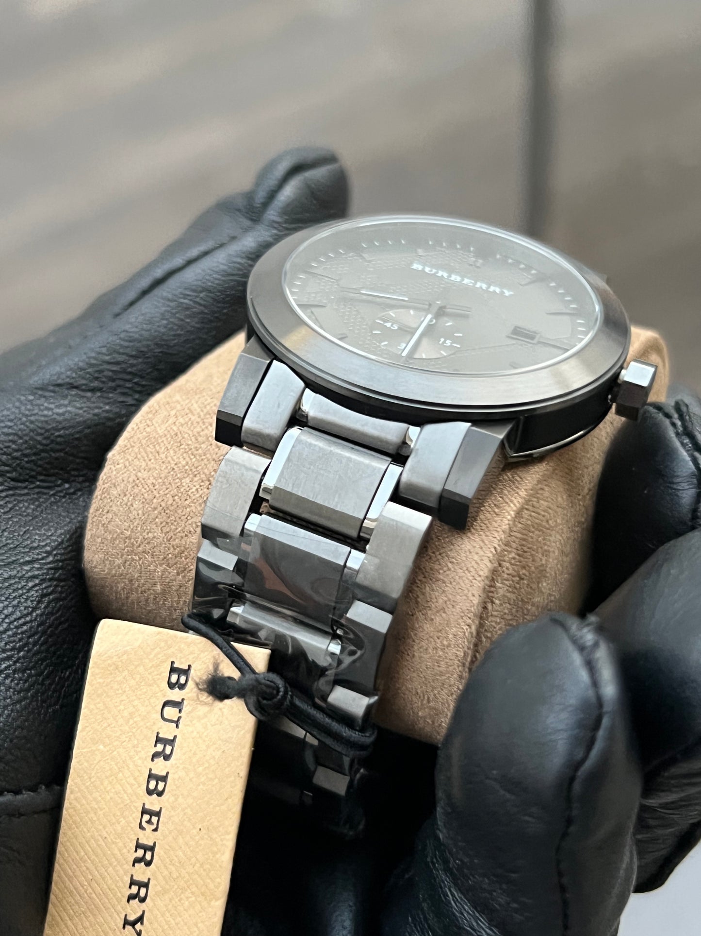 Burberry the city gunmetal dial acero reloj para hombre bu9902