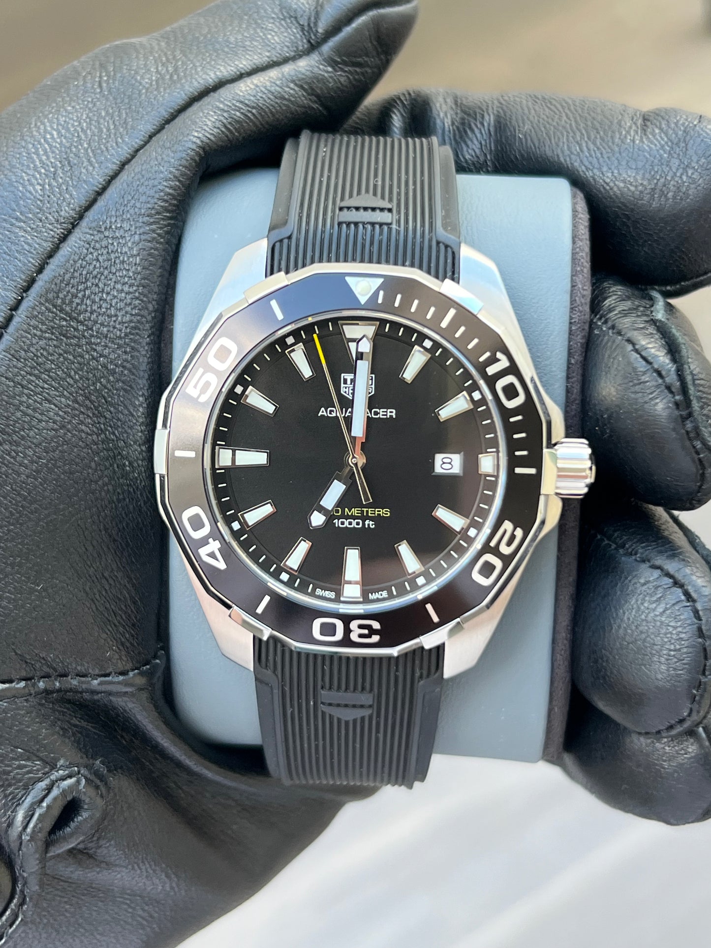 TAG Heuer Aquaracer Cuarzo, 43 mm, Acero WAY101A.FT6141